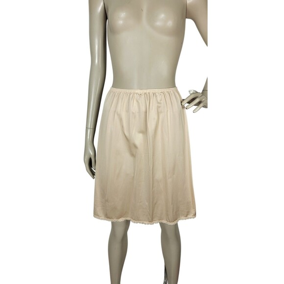 Vintage Vanity Fair Beige Half-Slip Skirt Lace Trim Med 20" NEW Deadstock NOS - Picture 3 of 8